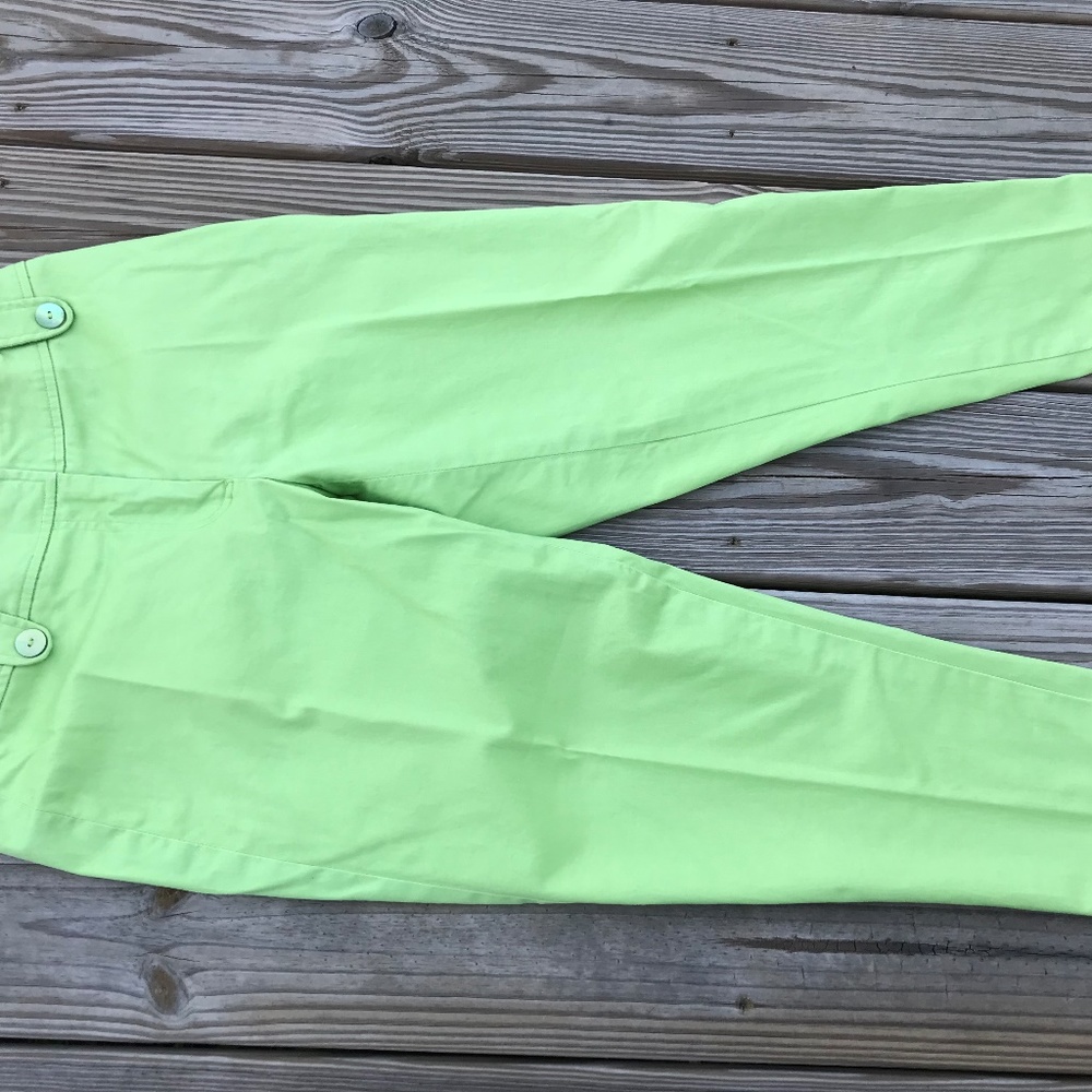 Focus 2000 Petite Women Cropped Pant Stretch Green - Picture 3 of 8